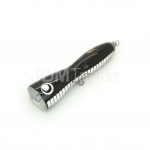A black and white pen with a smiley face on it.