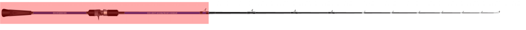 A black pole with a white handle and a black rod.