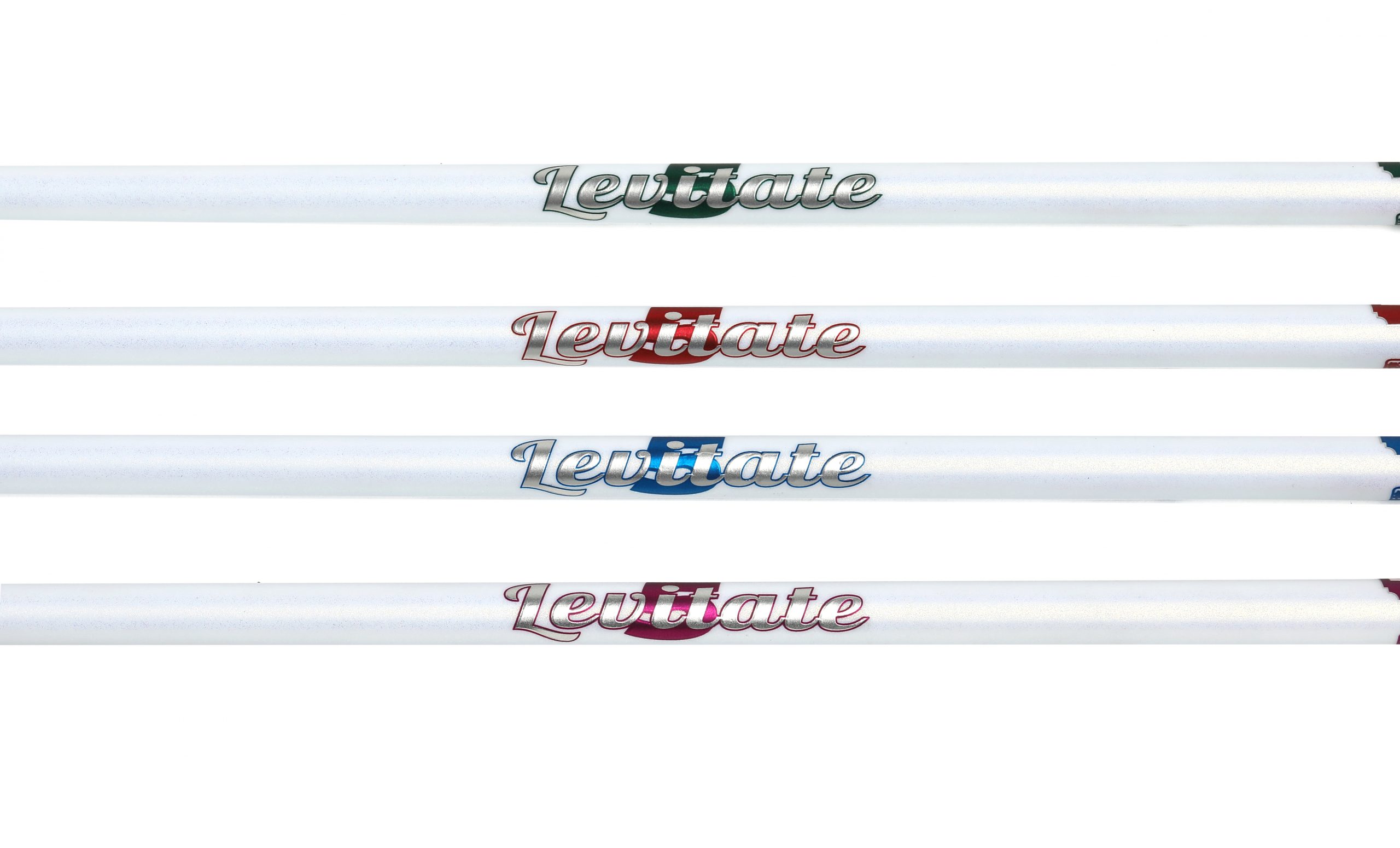 A set of four pencils with the letters l e t h i te