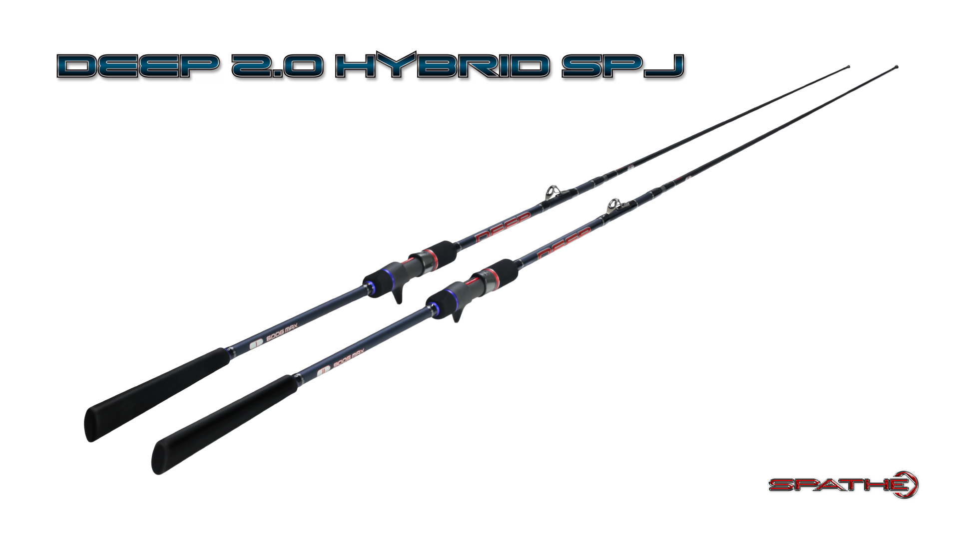A pair of fishing rods with the words " sp 2. 0 hybrid spj ".